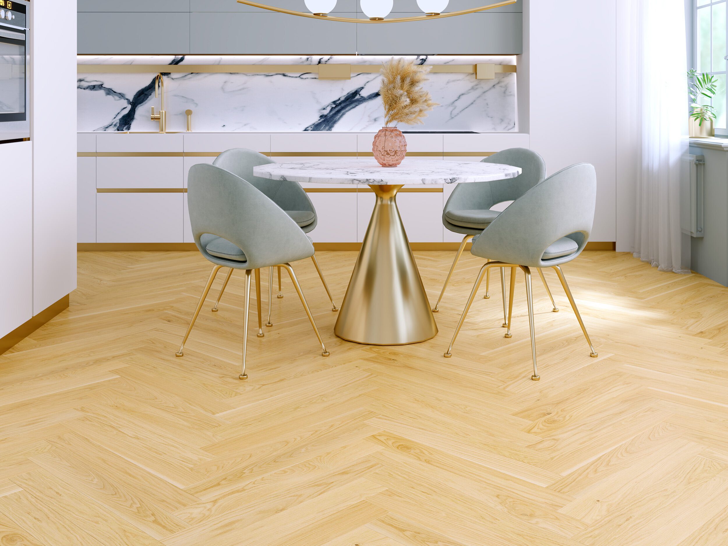 Oak Herringbone Flooring Esta AB Pure Line 700 mm extra matt lacquered – 3