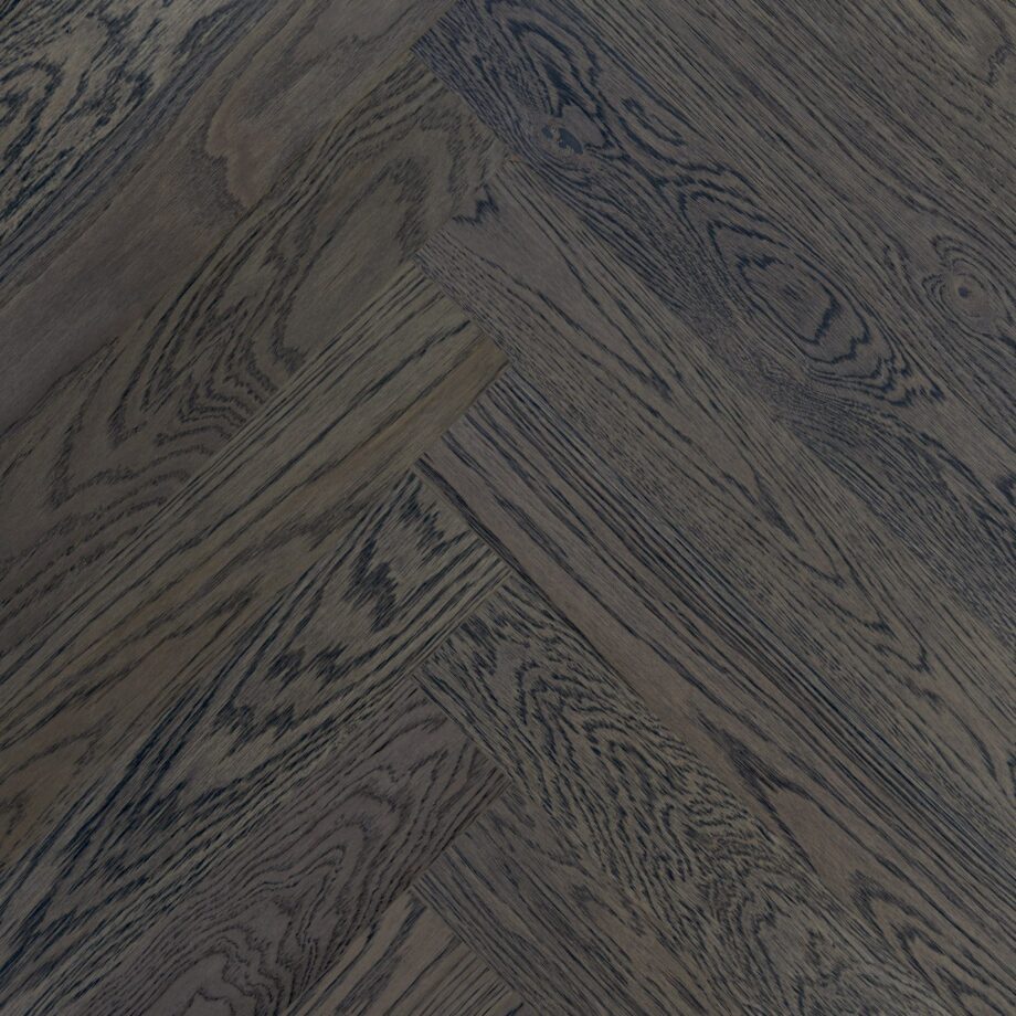 Oak Herringbone Flooring Esta Nordic S Lava Grey extra matt lacquered