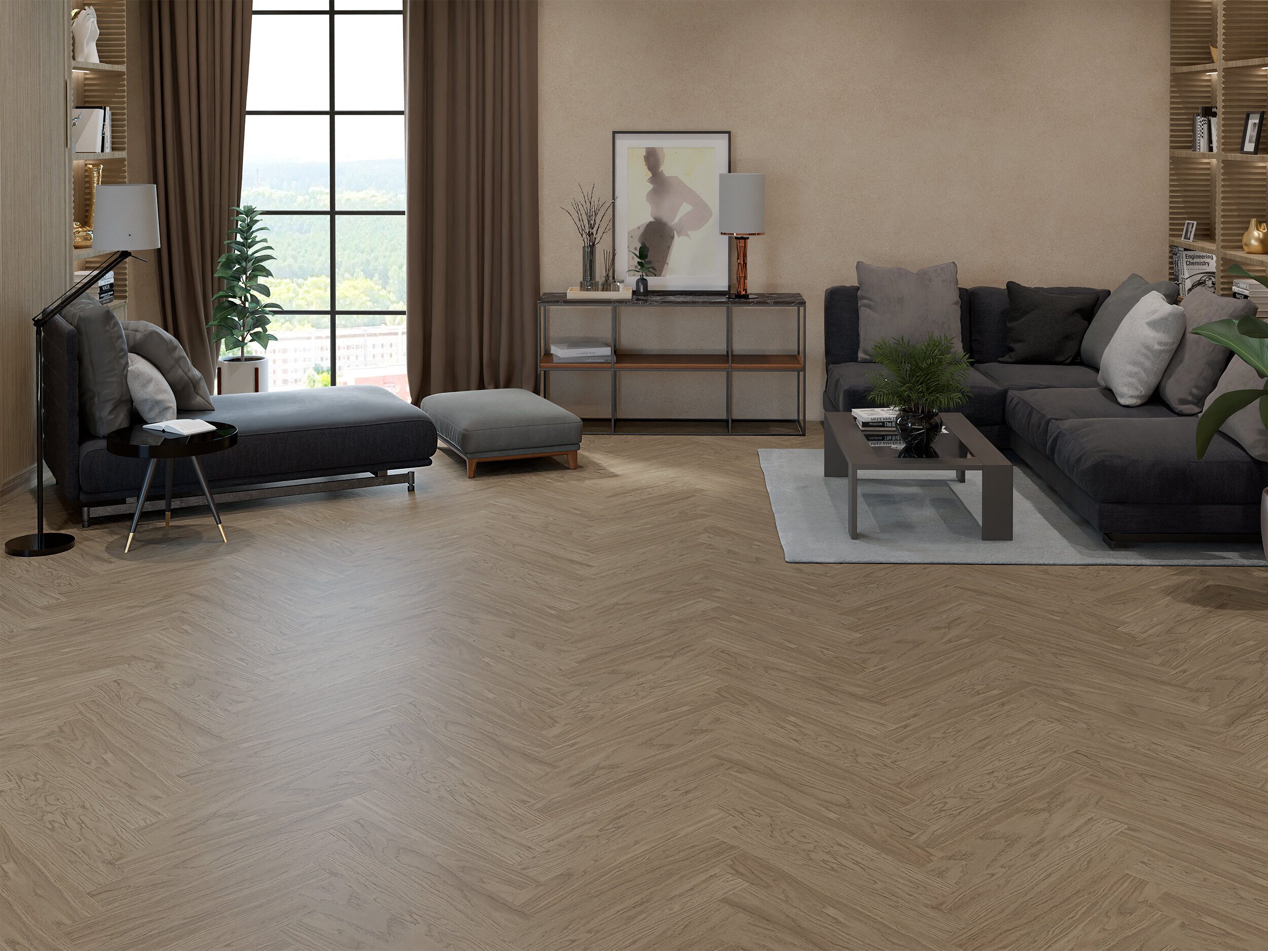 Oak Herringbone Flooring Esta Nova Eco Elite Sandstone extra matt lacquered – 2