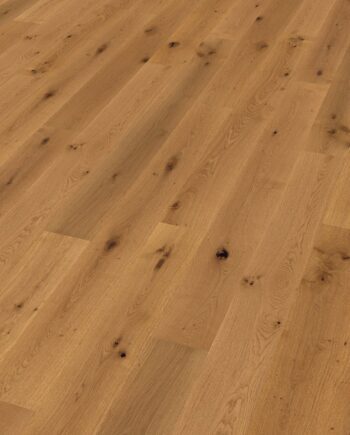Oak parquet Thede & Witte Boston, knotty, brushed, matt lacquered, 1-strip, 1900 x 189 x 15 mm