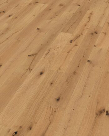 Oak parquet Thede & Witte Boston, markant knotty, brushed, oiled, 1-strip, 1900 x 189 x 15 mm