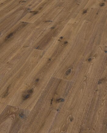 Oak parquet Thede & Witte Boston XL, Desert, smoked, deep brushed, white oiled, 1-strip, 2200 x 260 x 15 mm