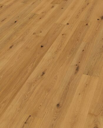 Oak parquet Thede & Witte Euro, knotty, brushed, matt lacquered, 1-strip, 2230 x 194 x 14 mm