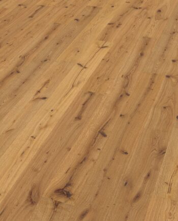 Oak parquet Thede & Witte Euro, rustic knotty, brushed, oiled, 1-strip, 2230 x 194 x 14 mm