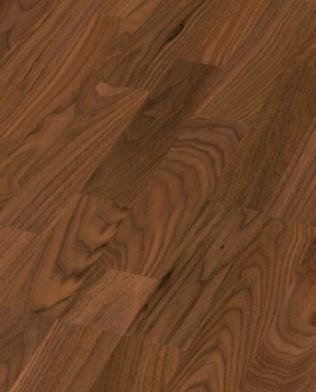 Parquet American walnut harmonious, 3-strip, lacquered