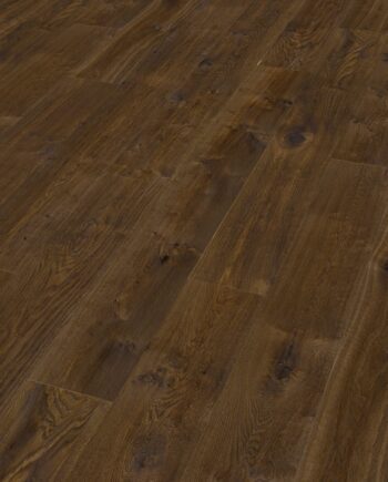Parquet floor Trinity Smoked Oak Rustical 1-strip beveled hand scraped oiled