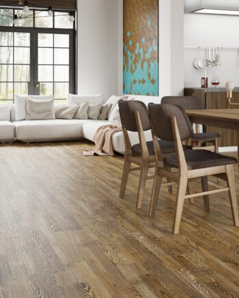 Parquet Oak, Tiramisu, 3-strip, brushed, stained, matt lacquer