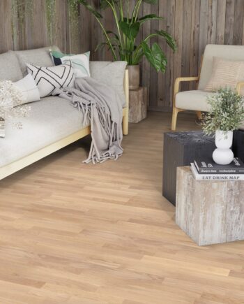 Parquet Tarkett, Grace, Oak White Canvas TreS, 3-strip, brushed, Proteco ExtraMatt matt lacquer
