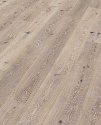 Parquets Trinity Oak Rustical 1-strip beveled hand scraped brushed whitewash white oiled