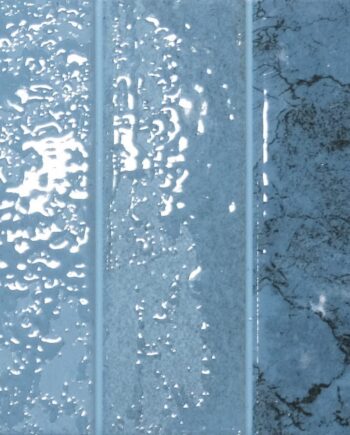 Porcelain tile with three-strip relief Dune Terraluz Azul, 14.7x14.7 cm, 8 mm, blue