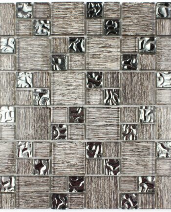 Mixed-material mosaic Nr. 76, 30x30 cm, 8 mm, grey