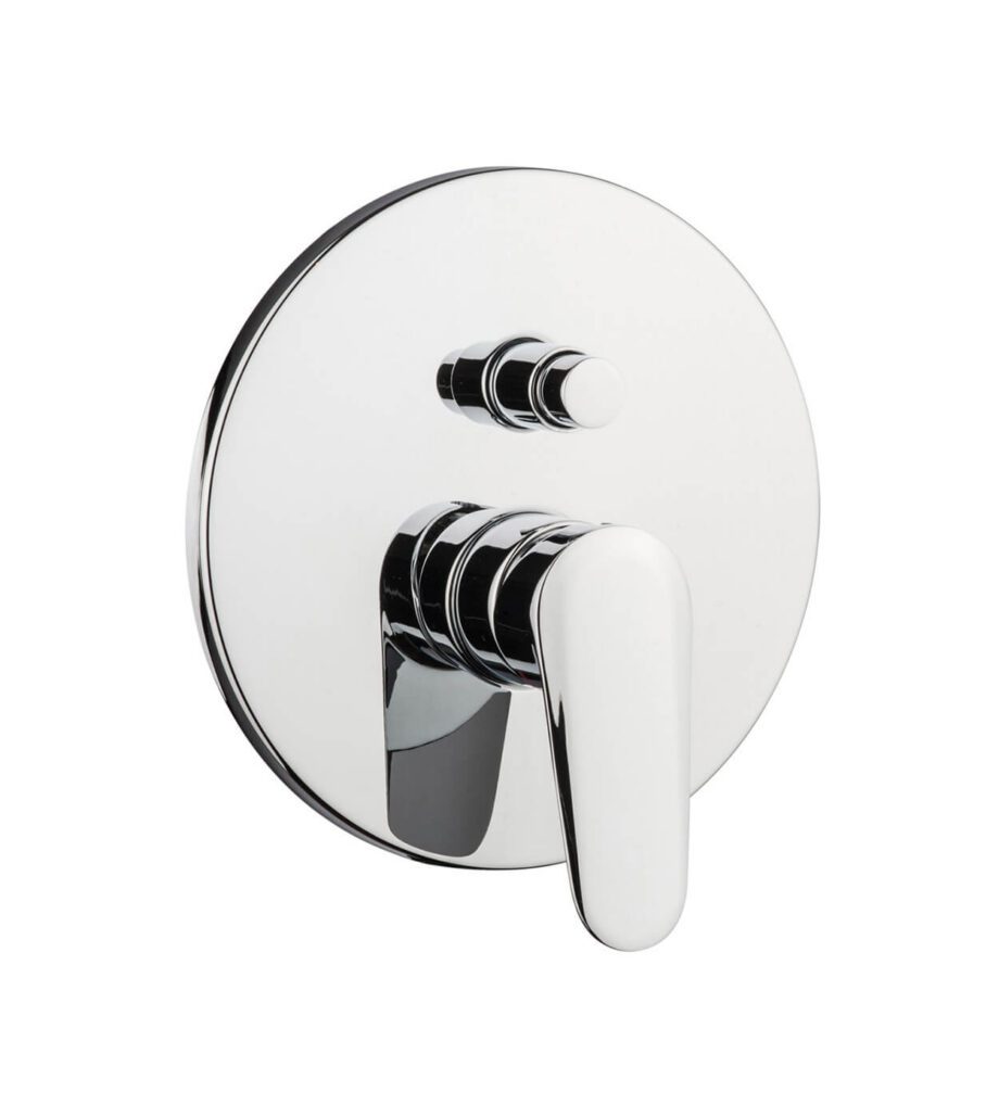 Concealed shower mixer Emmevi Beta New 27019, 2 outlets, push-button, chrome Concealed shower mixer Emmevi Beta New 27019, 2 outlets, push-button