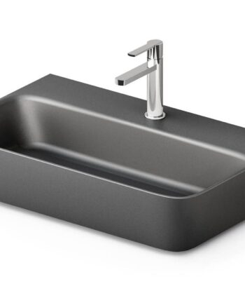 Wall Hung Basin PAA QUADRO 70x43 cm, Black Graphite