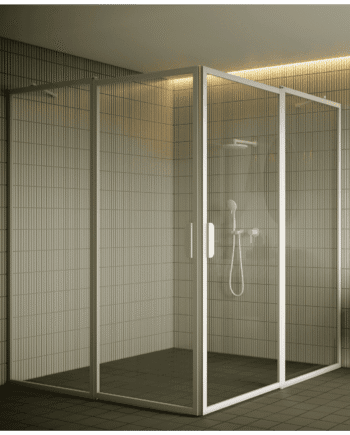 Shower enclosure Hietakari Bläk 759 New York, hinged door with fixed part + hinged door with fixed part