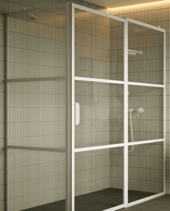 Shower enclosure Hietakari Bläk 761 Tokyo, white frame, clear glass