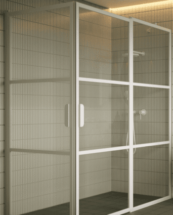 Shower enclosure Hietakari Bläk 763 Tokyo, white frame, clear glass