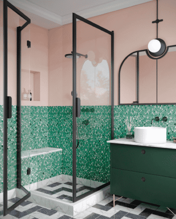 Shower enclosure Hietakari Bläk 893 New York, hinged door + folding door