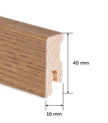 Skirting board Thede & Witte Cube 40, bamboo, dark, 15 x 40 x 2400 mm