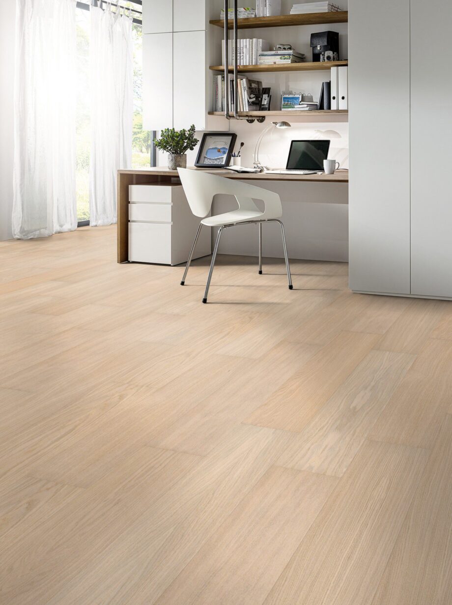 Engineered Oak Flooring Parky Pro Milk Oak Premium, brushed, super matt lacquer, 1-strip, 1203 x 190 x 7.2 mm – view 2 Engineered Oak Flooring Parky Pro Milk Oak Premium, brushed, super matt lacquer, 1-strip, 1203 x 190 x 7.2 mm – 2