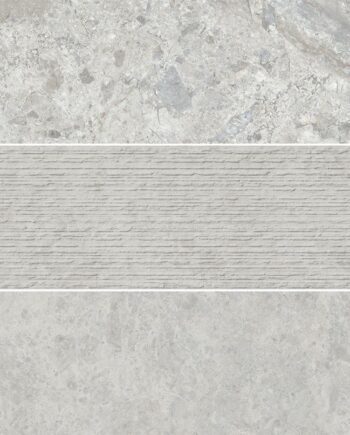Stone effect porcelain décor tile ABK Era Mix Ash, 20x120 cm, 8.5 mm, natural matt