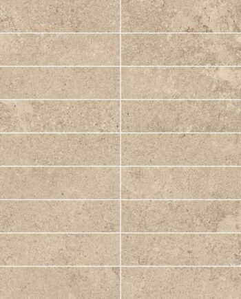 Stone-effect porcelain mosaic tile Tau Dorset Sand 3x15, 30x30 cm, sand beige