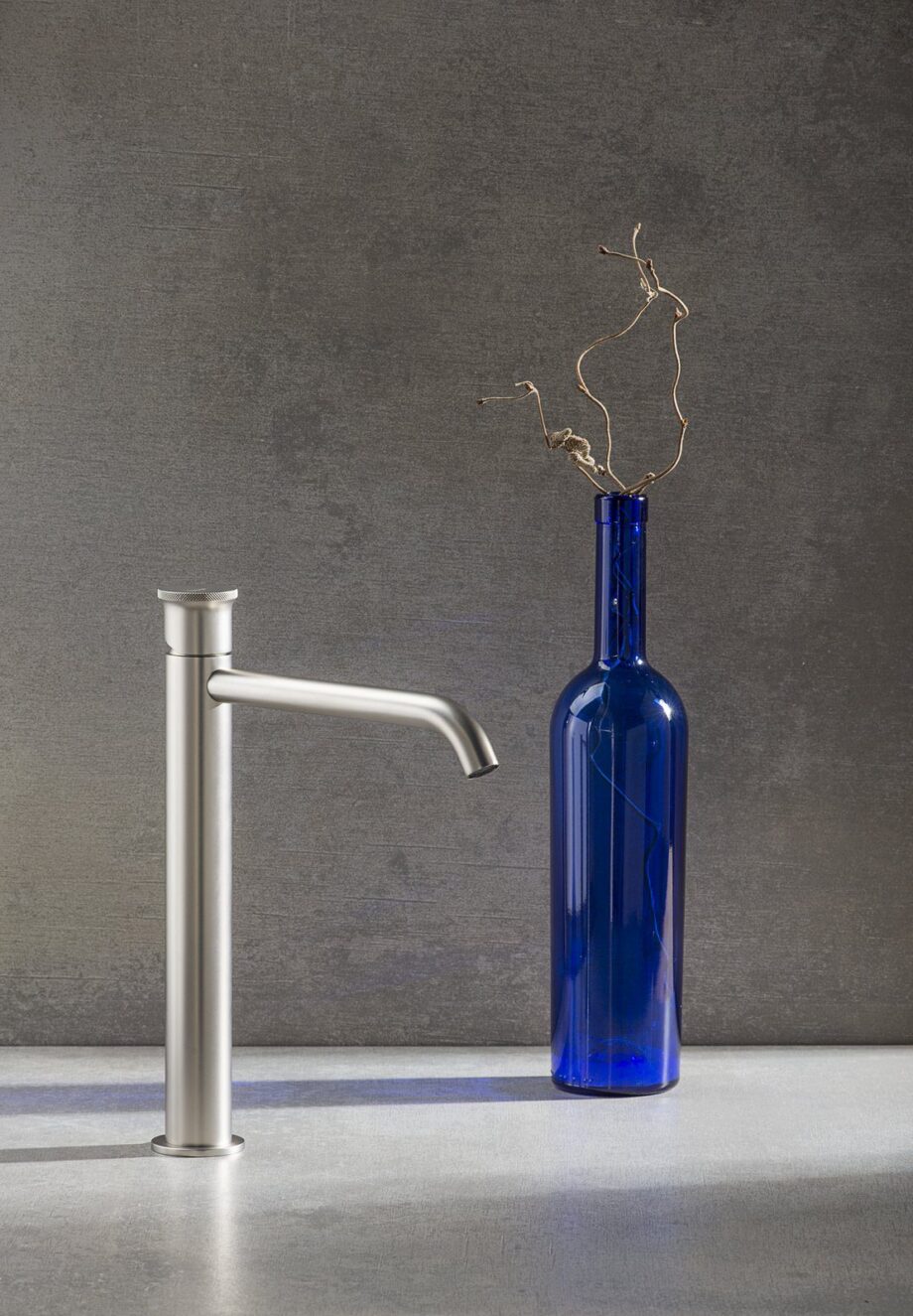 Tall basin mixer Emmevi Filobrass 85003BIG with click-clack waste, satin nickel Tall basin mixer Emmevi Filobrass 85003BIG with click-clack waste – 8