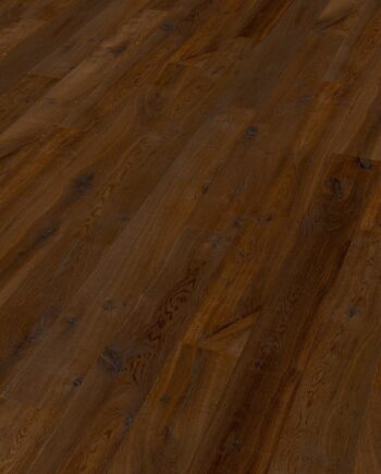 Oak parquet Thede & Witte Boston, Darkbrown, knotty, brushed, oiled, 1-strip, 1900 x 189 x 15 mm