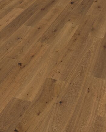 Oak parquet Thede & Witte Boston, knotty, smoked, brushed, oiled, 1-strip, 2200 x 220 x 15 mm