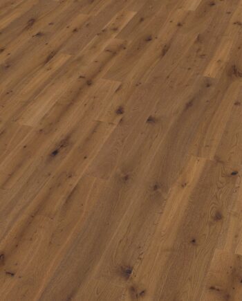 Oak parquet Thede & Witte Boston S, knotty, smoked, brushed, oiled, 1-strip, 1860 x 148 x 10 mm