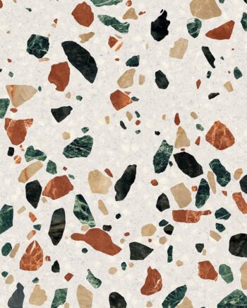 Terrazzo effect porcelain floor tile ABK Play Drops Multiwhite, 20x20 cm, 8.5 mm, matt (nat.)