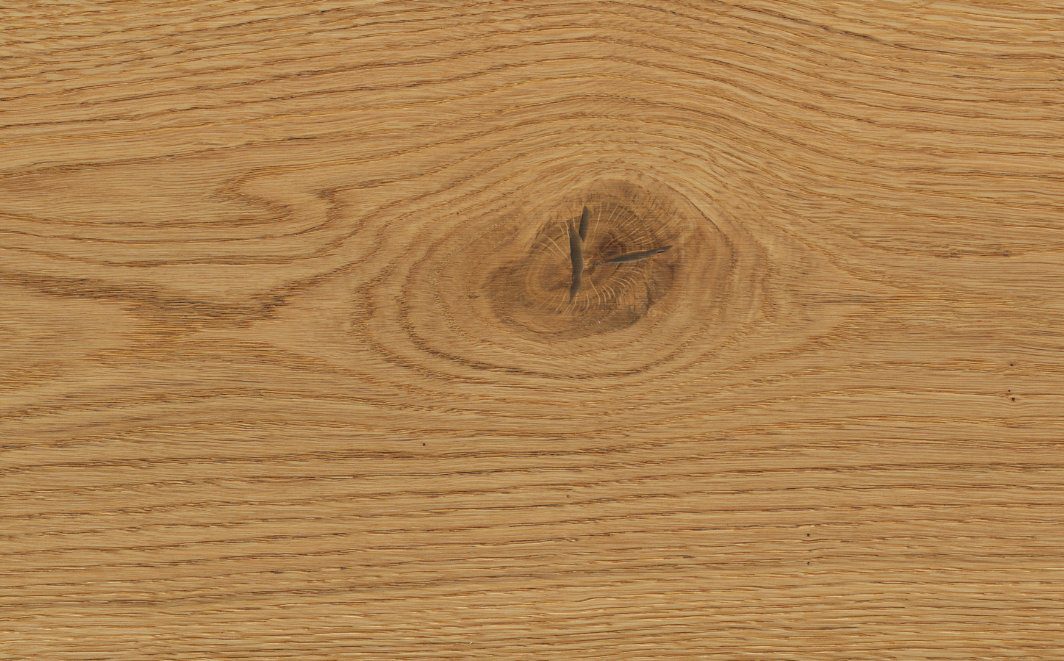 Oak parquet Thede & Witte Euro, knotty, brushed, oiled, sapwood free, 1-strip, 2230 x 194 x 14 mm