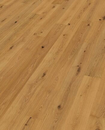 Oak parquet Thede & Witte Euro, knotty, brushed, matt lacquered, 1-strip, 2230 x 194 x 14 mm