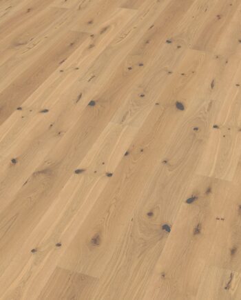 Oak parquet Thede & Witte Euro, rustic knotty, brushed, oiled, rough appearance, 1-strip, 2230 x 194 x 14 mm