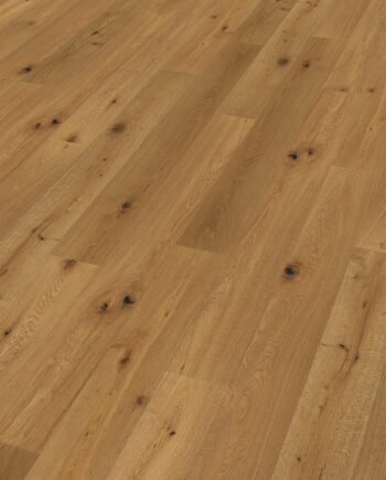 Oak parquet Thede & Witte Boston, rustic knotty, smoked, brushed, oiled, 1-strip, 1900 x 189 x 14 mm
