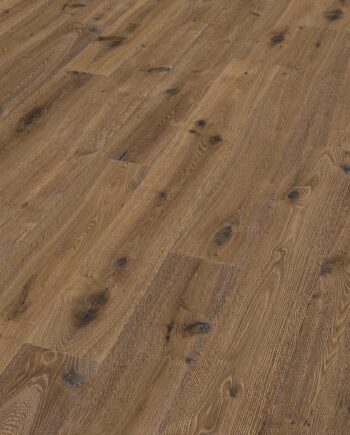 Oak parquet Thede & Witte Boston XL, Desert, smoked, deep brushed, white oiled, 1-strip, 2200 x 260 x 15 mm