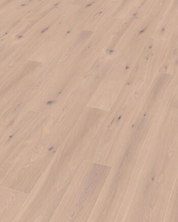 Oak parquet Thede & Witte Boston, rustic knotty, handscraped, white oiled, 1-strip, 1900 x 189 x 14 mm