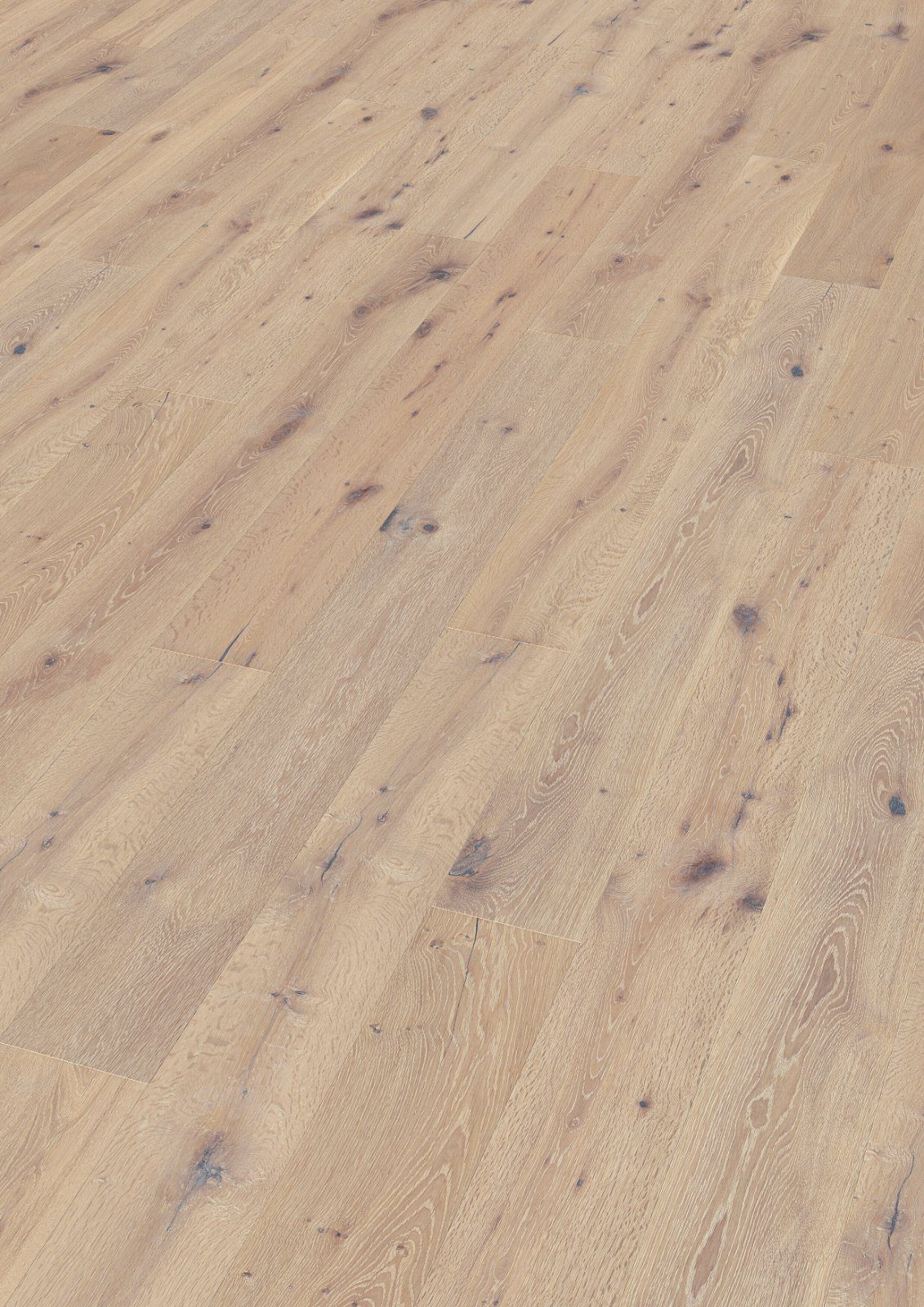 Oak parquet Thede & Witte Boston, Whitewash, white oiled, 1-strip, 1900 x 189 x 15 mm