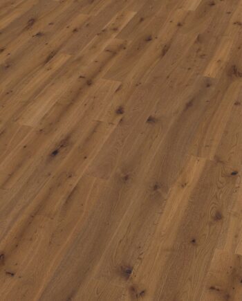 Oak parquet Thede & Witte Boston S, knotty, smoked, brushed, oiled, 1-strip, 1860 x 148 x 10 mm