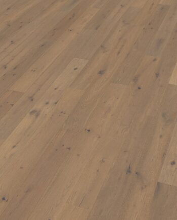 Oak parquet Thede & Witte Boston S, knotty, smoked, brushed, white oiled, 1-strip, 1860 x 148 x 10 mm
