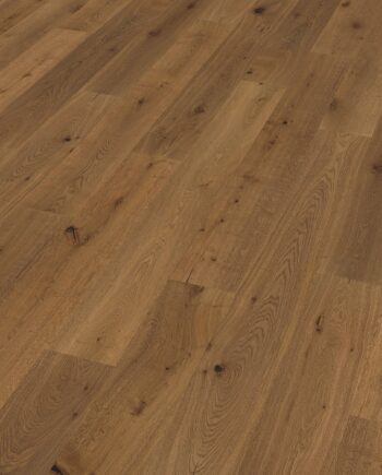 Oak parquet Thede & Witte Boston, knotty, smoked, brushed, oiled, 1-strip, 2200 x 220 x 15 mm