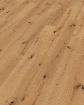 Oak parquet Thede & Witte Boston, markant knotty, brushed, oiled, 1-strip, 1900 x 189 x 15 mm