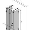 U-shaped shower enclosure Hietakari Vetro 561 – dimension drawing U-shaped shower enclosure Hietakari Vetro 561 – dimension drawing