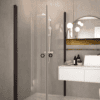 Curved shower enclosure Hietakari Forma 386, curved hinged doors – view 8 Curved shower enclosure Hietakari Forma 386, curved hinged doors – 8