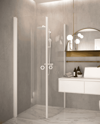 Curved shower enclosure Hietakari Forma 386, curved hinged doors