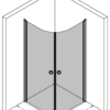 Curved shower enclosure Hietakari Forma 386, curved hinged doors – view 2 Curved shower enclosure Hietakari Forma 386, curved hinged doors – 2