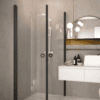Curved shower enclosure Hietakari Forma 386, curved hinged doors – view 5 Curved shower enclosure Hietakari Forma 386, curved hinged doors – 5