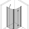 Curved shower enclosure Hietakari Infinia 266 – 3D drawing Curved shower enclosure Hietakari Infinia 266, fixed wall + folding door – 3