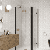 Curved shower enclosure Hietakari Infinia 266, black frame, clear glass Curved shower enclosure Hietakari Infinia 266, fixed wall + folding door – 5
