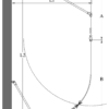 Curved shower enclosure Hietakari Infinia 267 – dimension drawing Curved shower enclosure Hietakari Infinia 267, fixed wall + hinged door with fixed part – 2