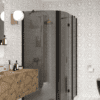 Curved shower enclosure Hietakari Infinia 268, black frame, grey tinted glass Curved shower enclosure Hietakari Infinia 268, black frame, grey tinted glass